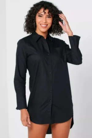 Lil Black Full Sleeve Shirt Dress