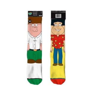 Odd Sox Men's Crew Socks - Peter & Quagmire (Family Guy)