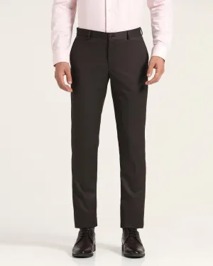 Slim Fit B-91 Formal Brown Textured Trouser - Peza